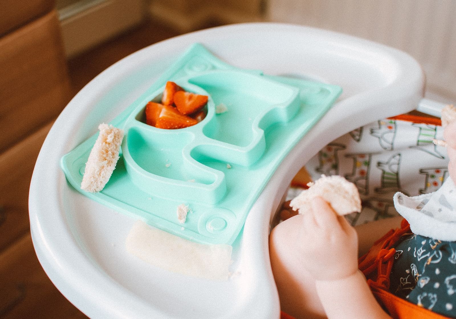 Close up of meal on a high chair