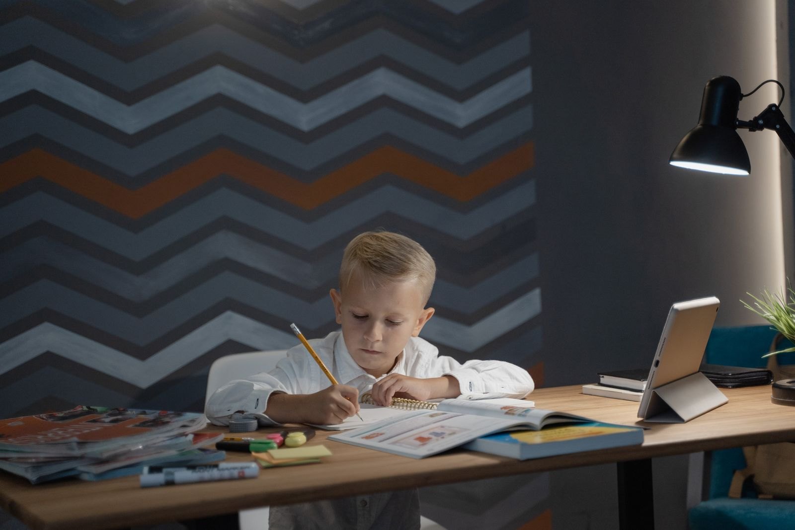 A child doing his homework