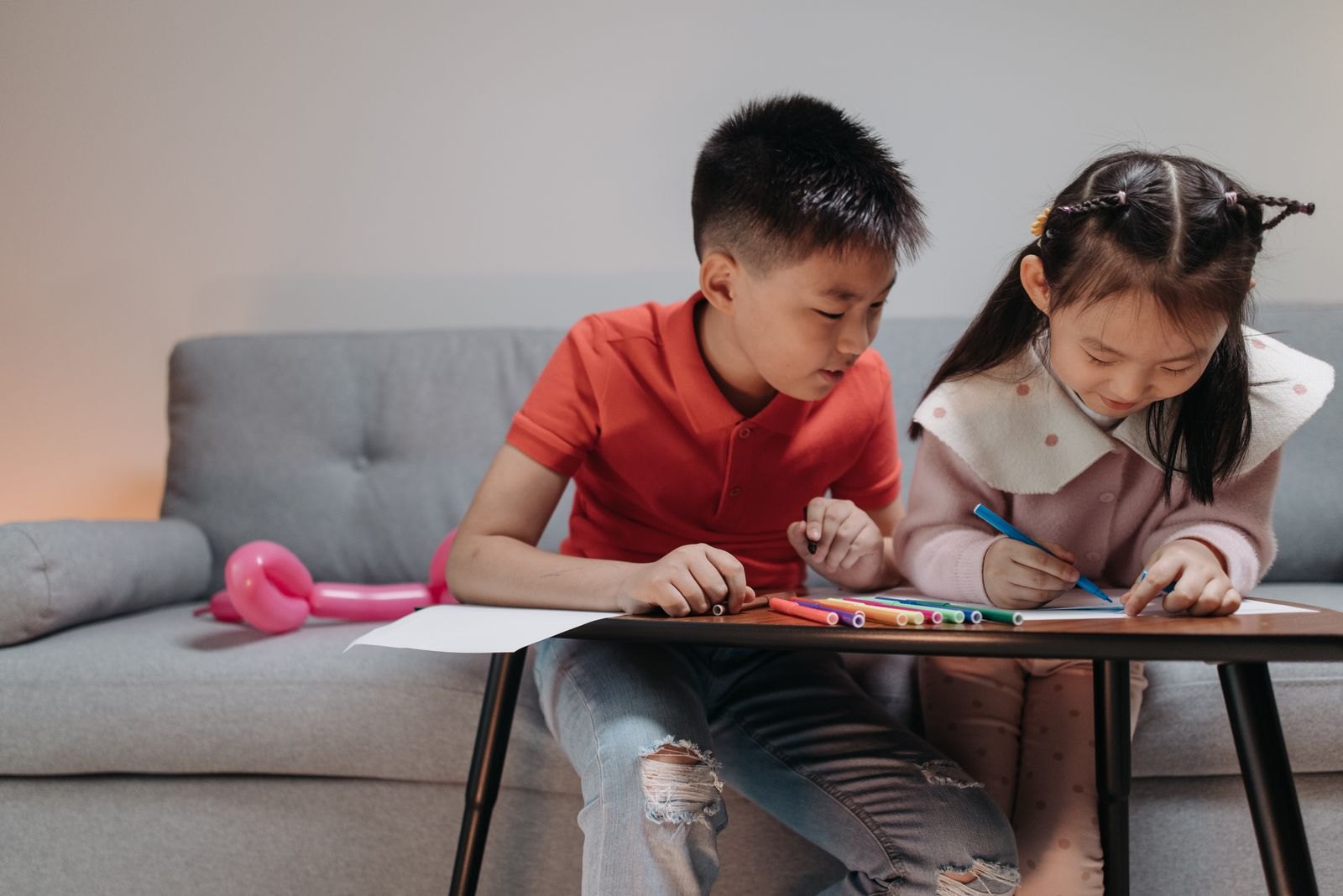 Kids sitting at the table