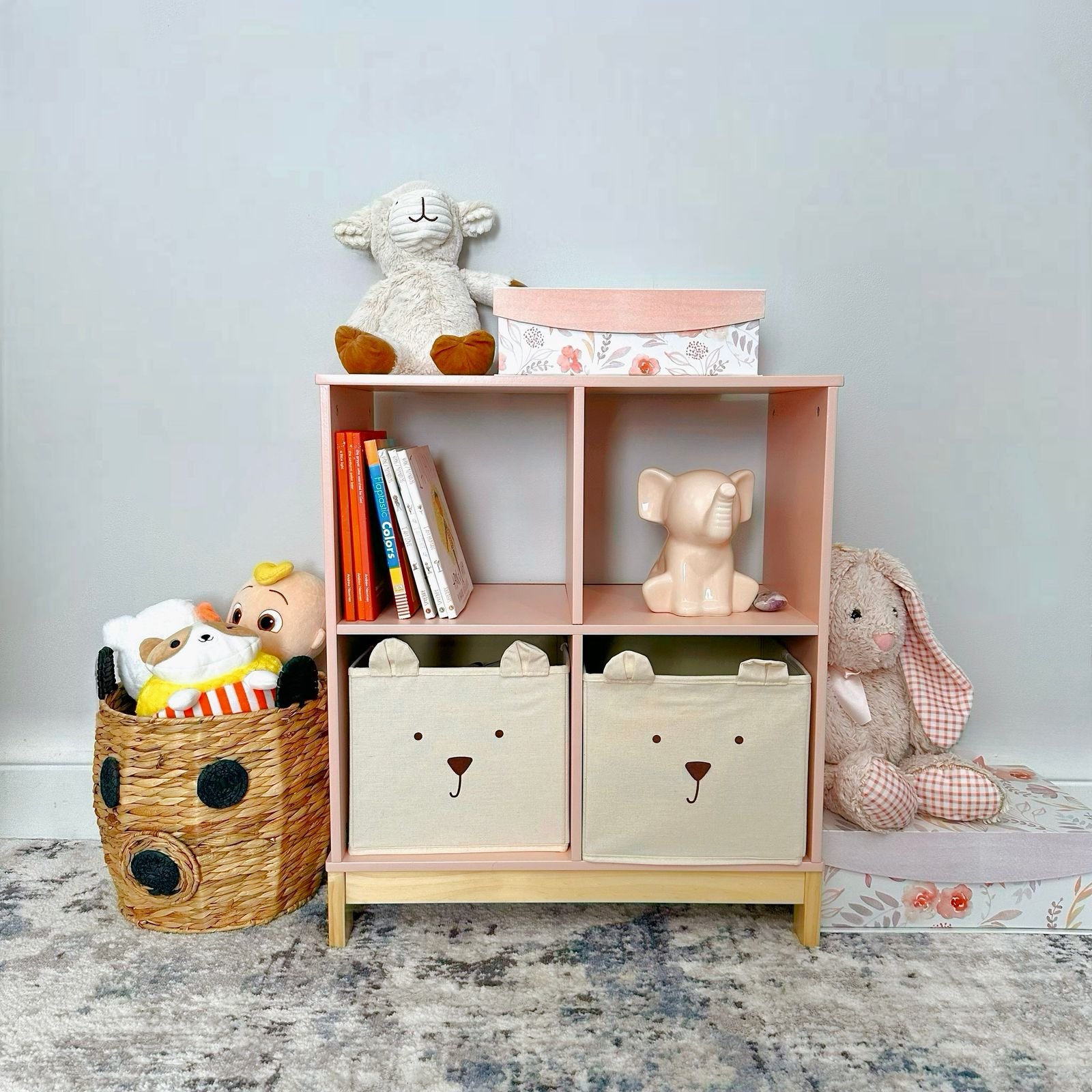 Child s playroom storage with toys and books