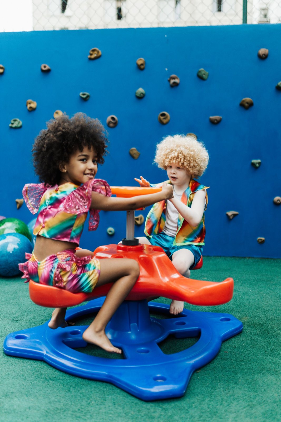 Children having fun on a playground
